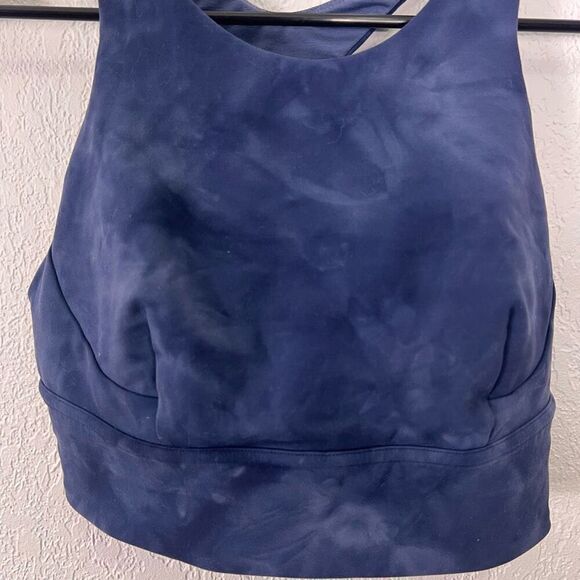 Lululemon Blue Tie Dye High Neckline Racerback Sports Bra - Picture 4 of 5
